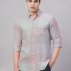 Women Cottonworld 100% Linen Shirts | 100% Linen Shirts^Men's 100% Linen Regular Fit Shirt