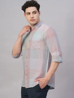 Women Cottonworld 100% Linen Shirts | 100% Linen Shirts^Men's 100% Linen Regular Fit Shirt