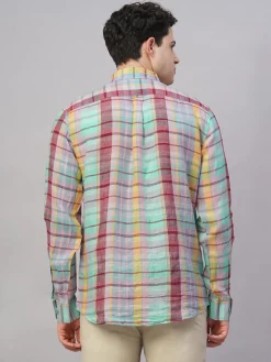 Women Cottonworld 100% Linen Shirts | 100% Linen Shirts^Men's 100% Linen Regular Fit Shirt