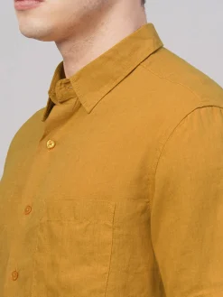 Women Cottonworld 100% Linen Shirts | 100% Linen Shirts^Men's 100% Linen Regular Fit Shirt