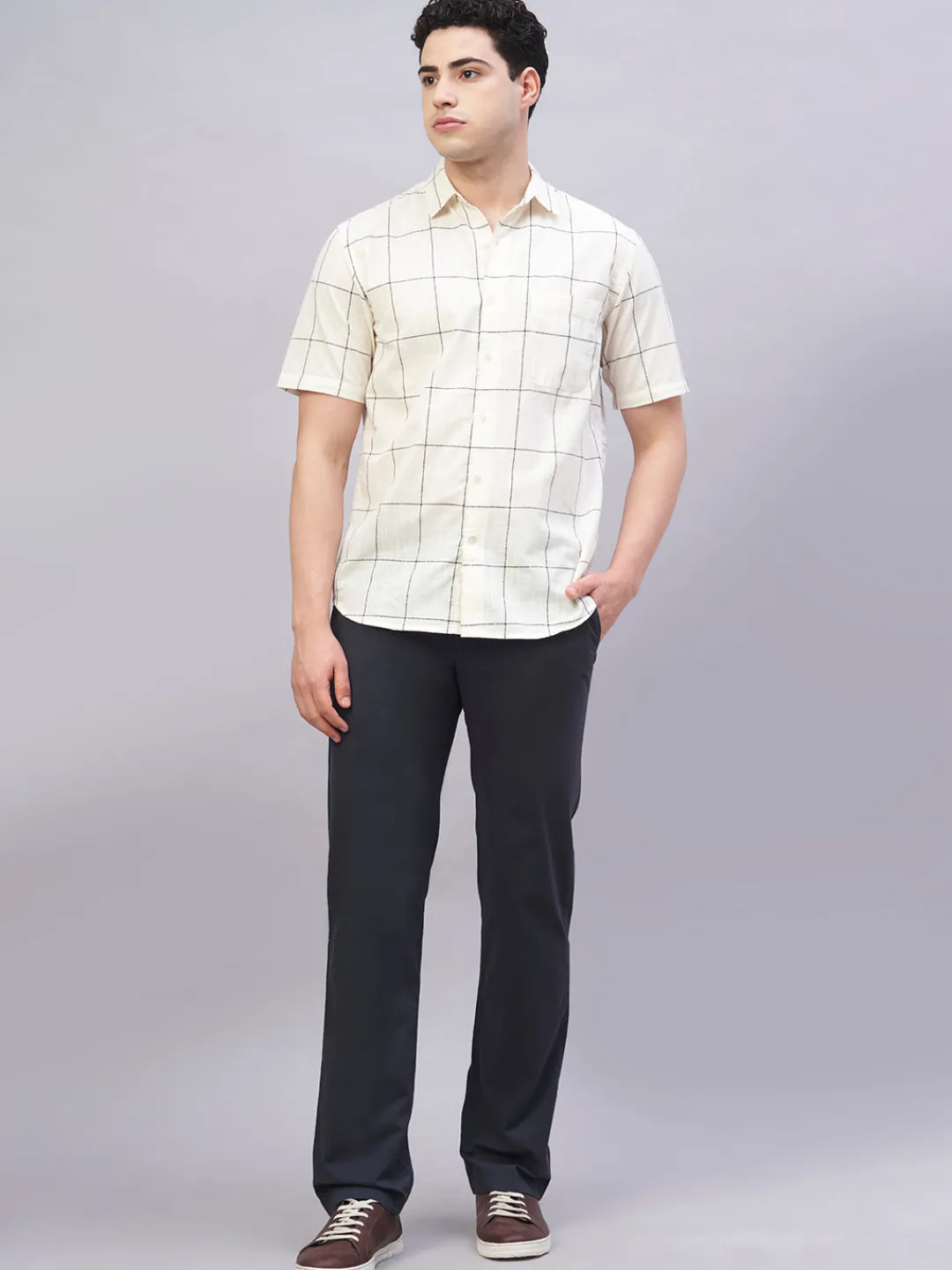Women Cottonworld Checkered | Checkered^Men's 100% Cotton Regular Fit Shirt