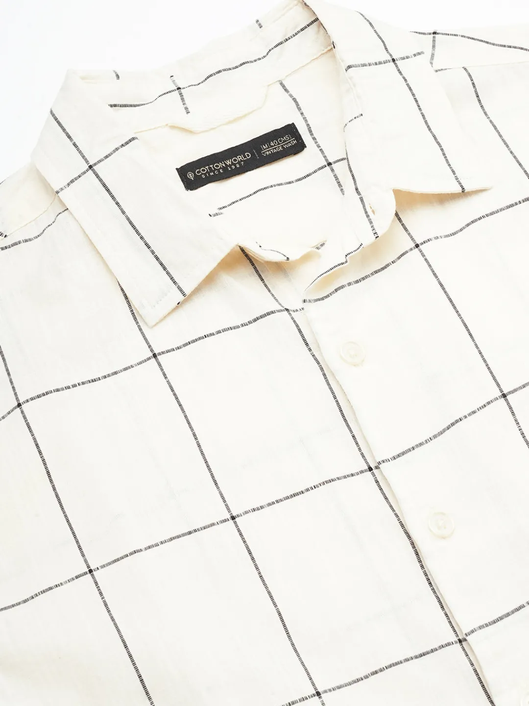 Women Cottonworld Checkered | Checkered^Men's 100% Cotton Regular Fit Shirt
