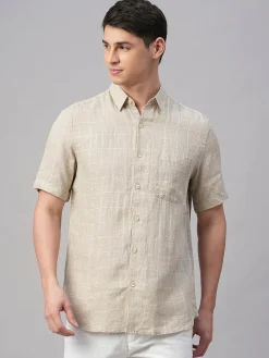 Women Cottonworld 100% Linen Shirts | 100% Linen Shirts^Men's 100% Linen Regular Fit Shirt