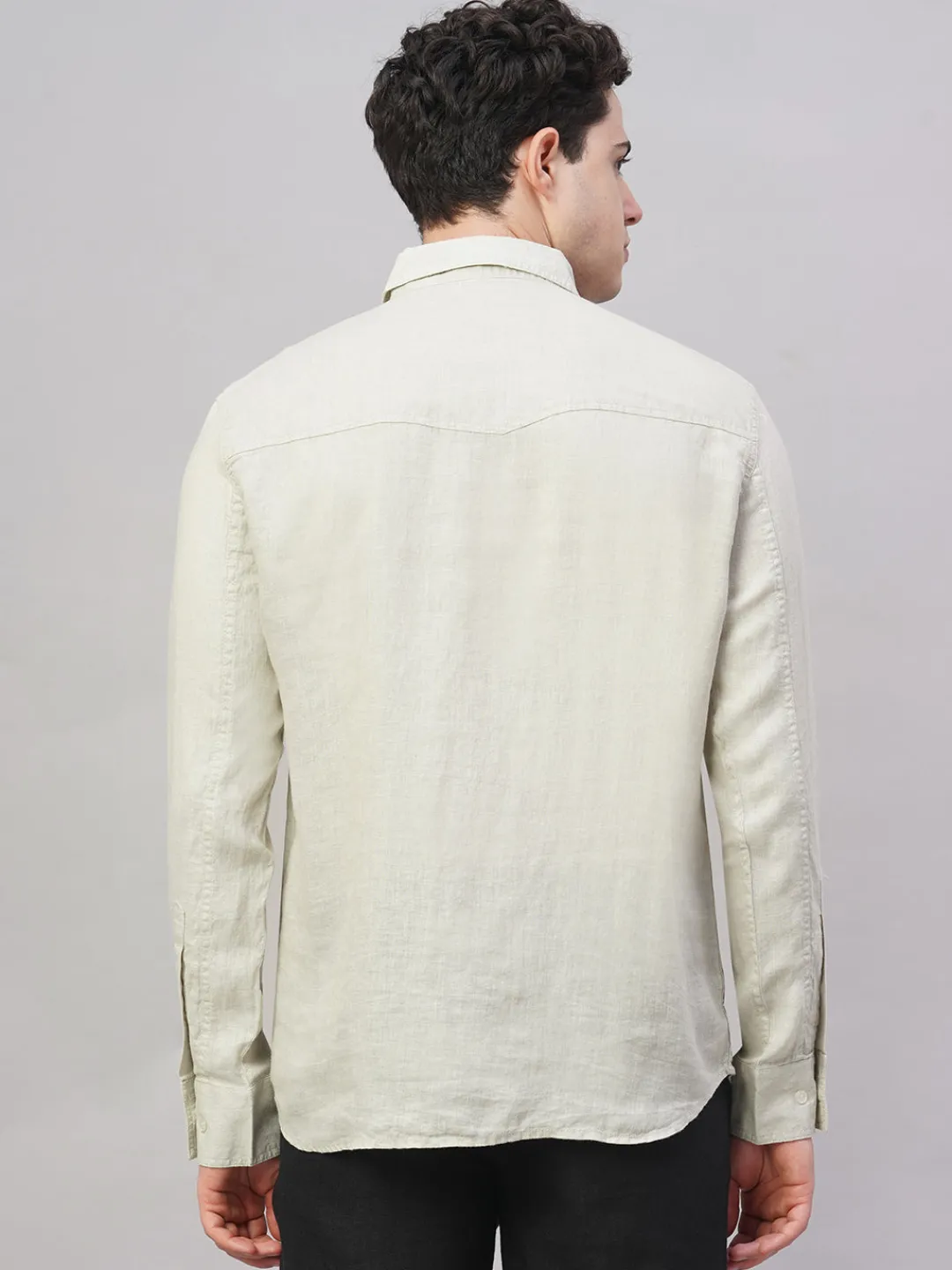 Women Cottonworld 100% Linen Shirts | 100% Linen Shirts^Men's 100% Linen Regular Fit Shirt