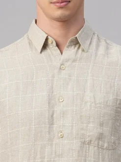 Women Cottonworld 100% Linen Shirts | 100% Linen Shirts^Men's 100% Linen Regular Fit Shirt