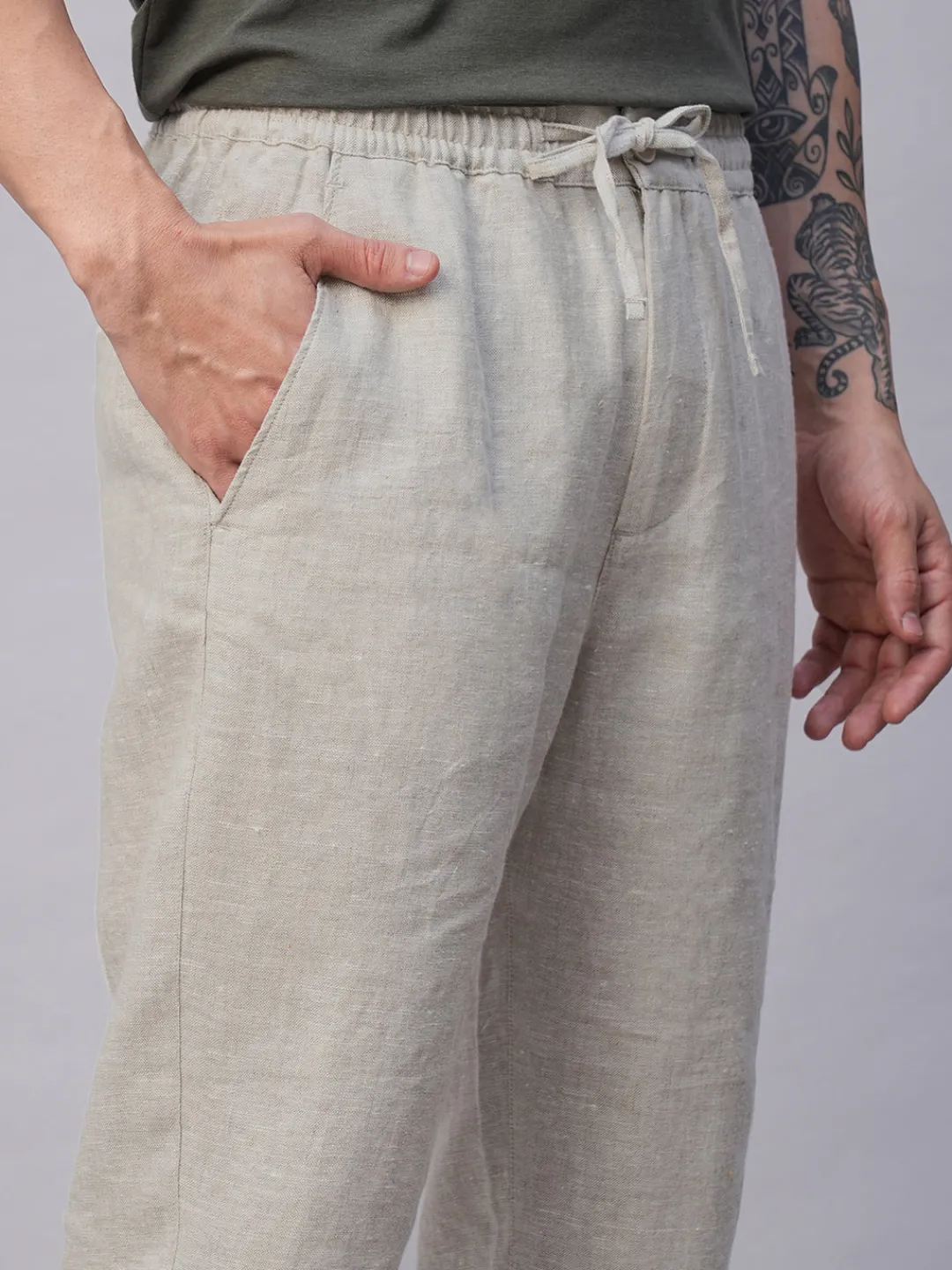 Cottonworld 100% Linen Pants | 100% Linen Pants^Men's 100% Linen Regular Fit Pant