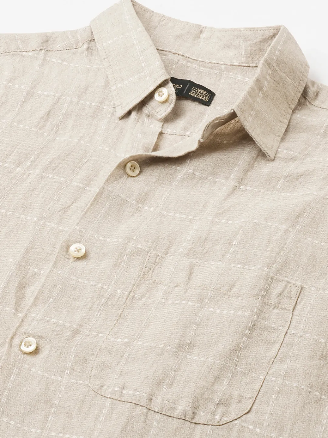 Women Cottonworld 100% Linen Shirts | 100% Linen Shirts^Men's 100% Linen Regular Fit Shirt