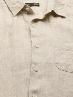 Women Cottonworld 100% Linen Shirts | 100% Linen Shirts^Men's 100% Linen Regular Fit Long Sleeved Shirt