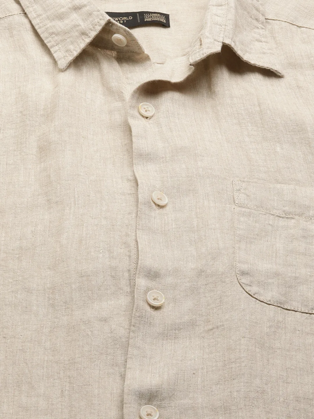 Women Cottonworld 100% Linen Shirts | 100% Linen Shirts^Men's 100% Linen Regular Fit Long Sleeved Shirt