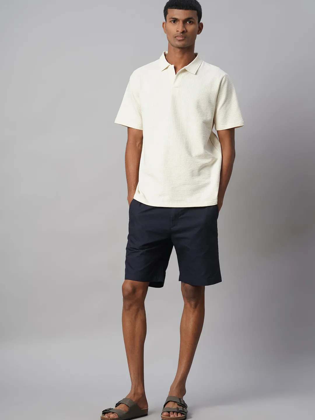 Cottonworld Regular Fit | Polo^Men's Cotton Elastane Regular Fit Tshirt