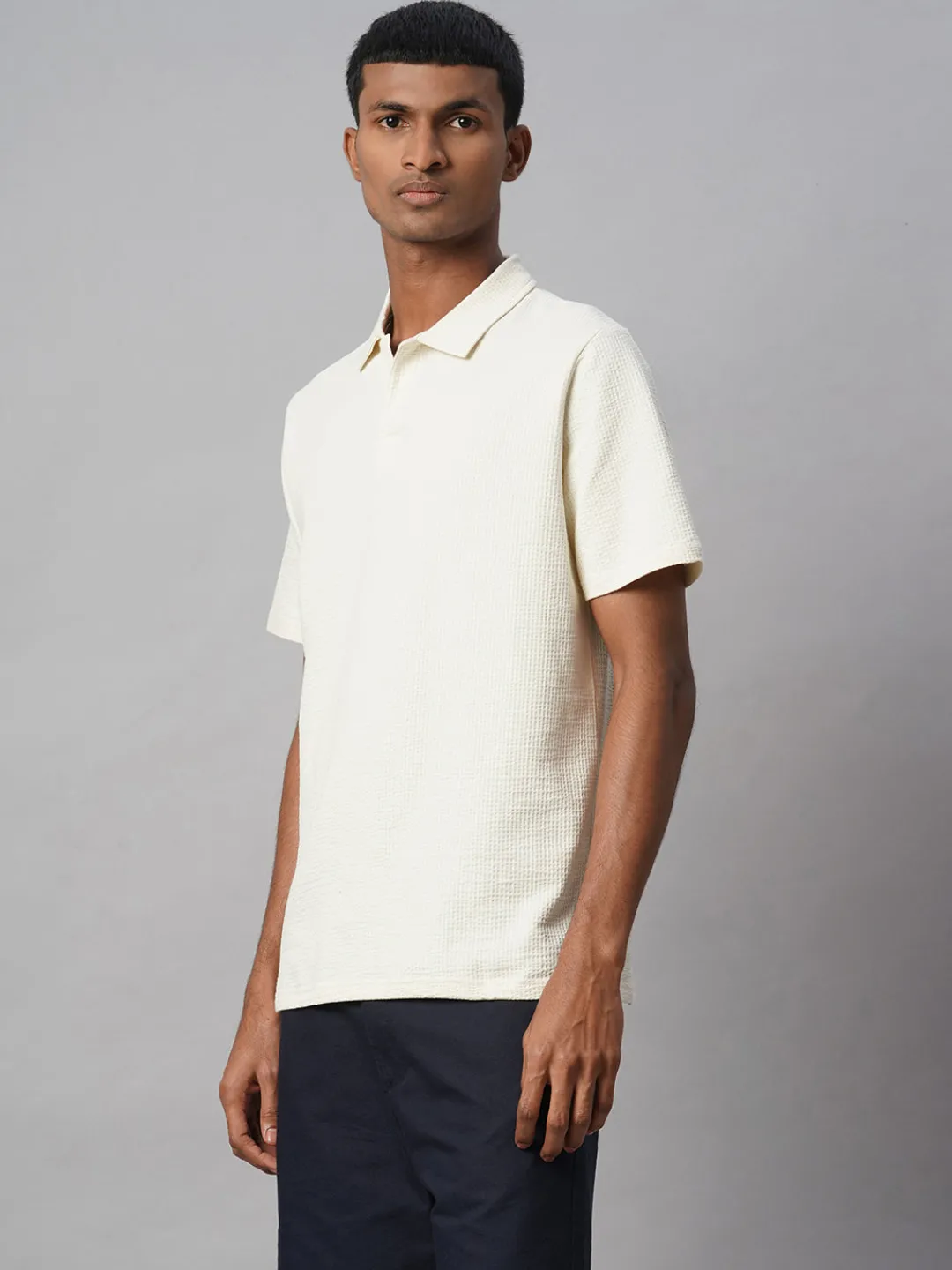Cottonworld Regular Fit | Polo^Men's Cotton Elastane Regular Fit Tshirt