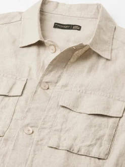 Cottonworld Jackets^Men's Pure Linen Regular Fit Light Weight Summer Jacket