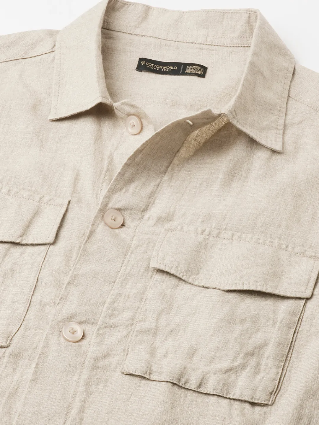 Cottonworld Jackets^Men's Pure Linen Regular Fit Light Weight Summer Jacket