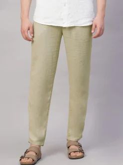 Cottonworld Pants | Pants^Men's Viscose Linen Regular Fit Pant
