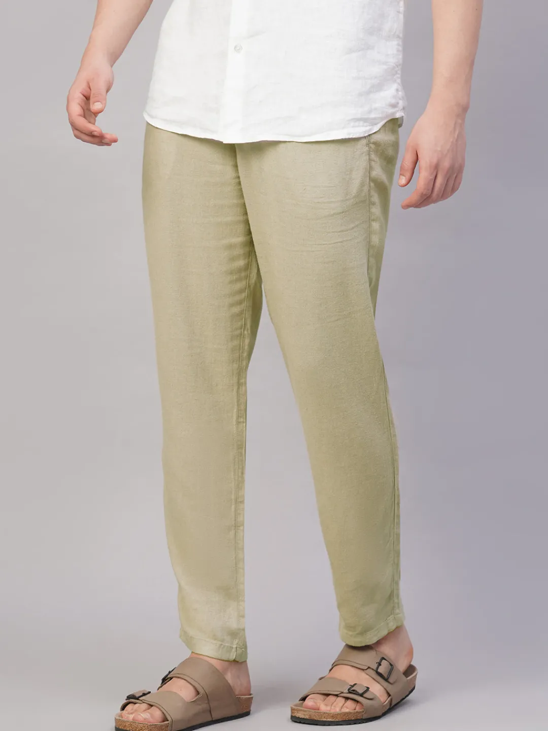 Cottonworld Pants | Pants^Men's Viscose Linen Regular Fit Pant