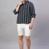 Women Cottonworld Striped | Striped^Men's 100% Cotton Regular Fit Shirt