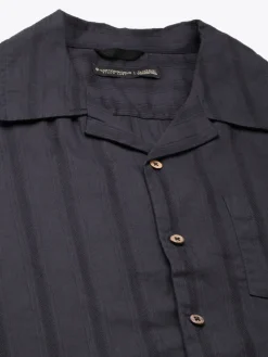 Women Cottonworld Striped | Striped^Men's 100% Cotton Stripe Regular Fit Cuban Collar Shirt