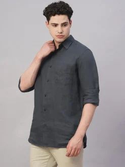 Women Cottonworld 100% Linen Shirts | 100% Linen Shirts^Men's 100% Linen Regular Fit Shirt