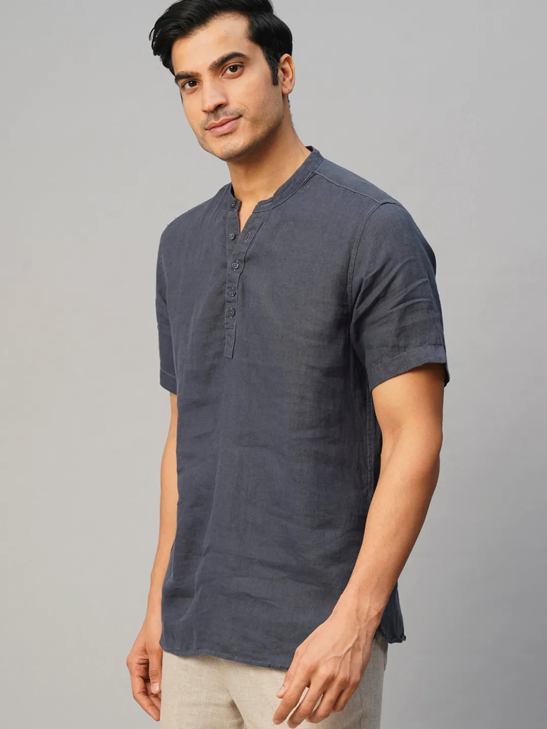 Women Cottonworld 100% Linen Shirts | 100% Linen Shirts^Men's 100% Linen Slim Fit Shirt