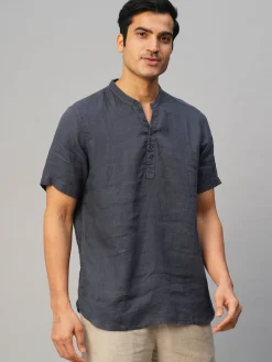 Women Cottonworld 100% Linen Shirts | 100% Linen Shirts^Men's 100% Linen Slim Fit Shirt