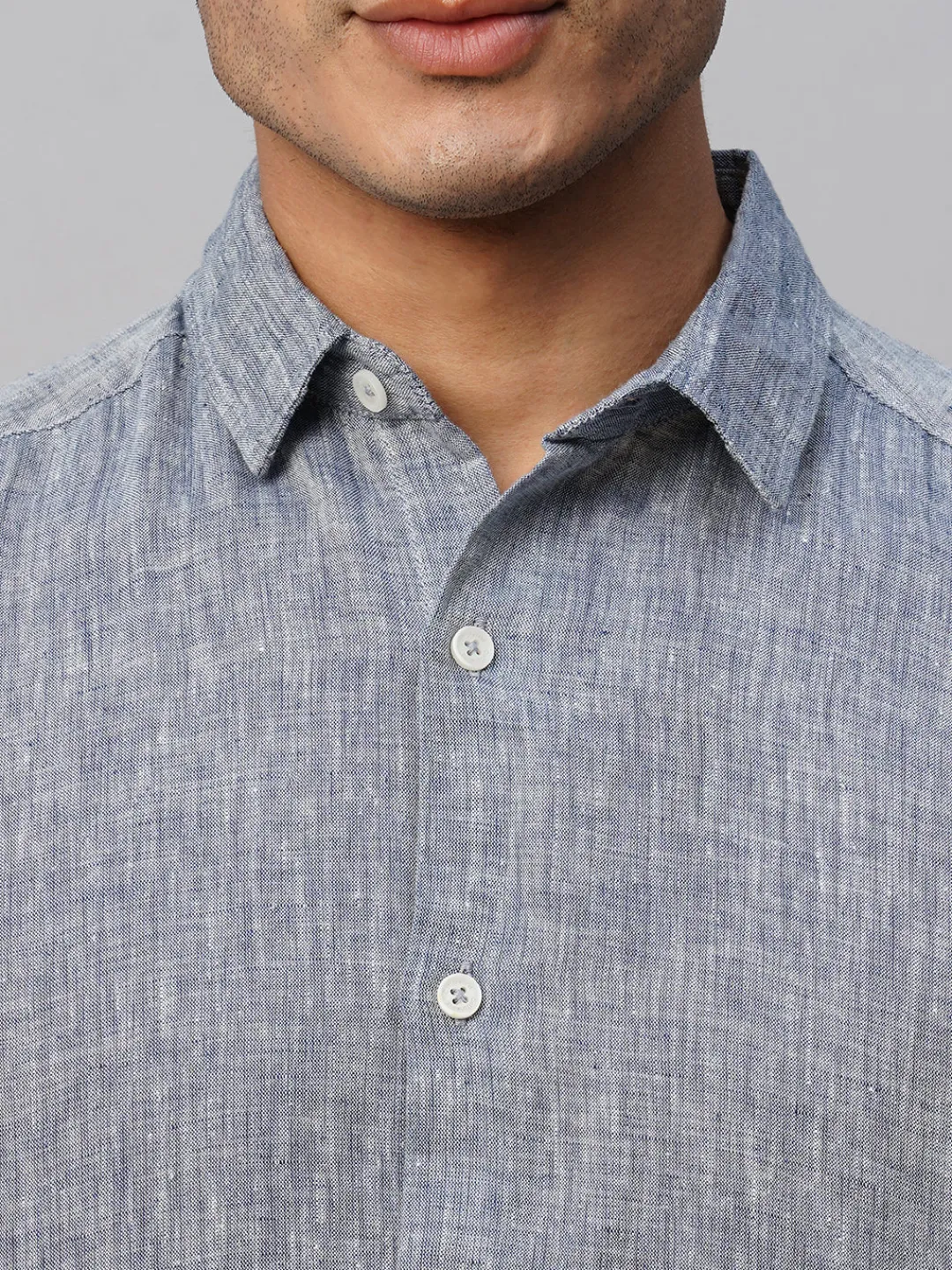 Women Cottonworld 100% Linen Shirts | 100% Linen Shirts^Men's 100% Linen Slim Fit Long Sleeved Shirt