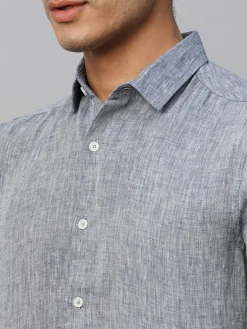 Women Cottonworld 100% Linen Shirts | 100% Linen Shirts^Men's 100% Linen Slim Fit Long Sleeved Shirt