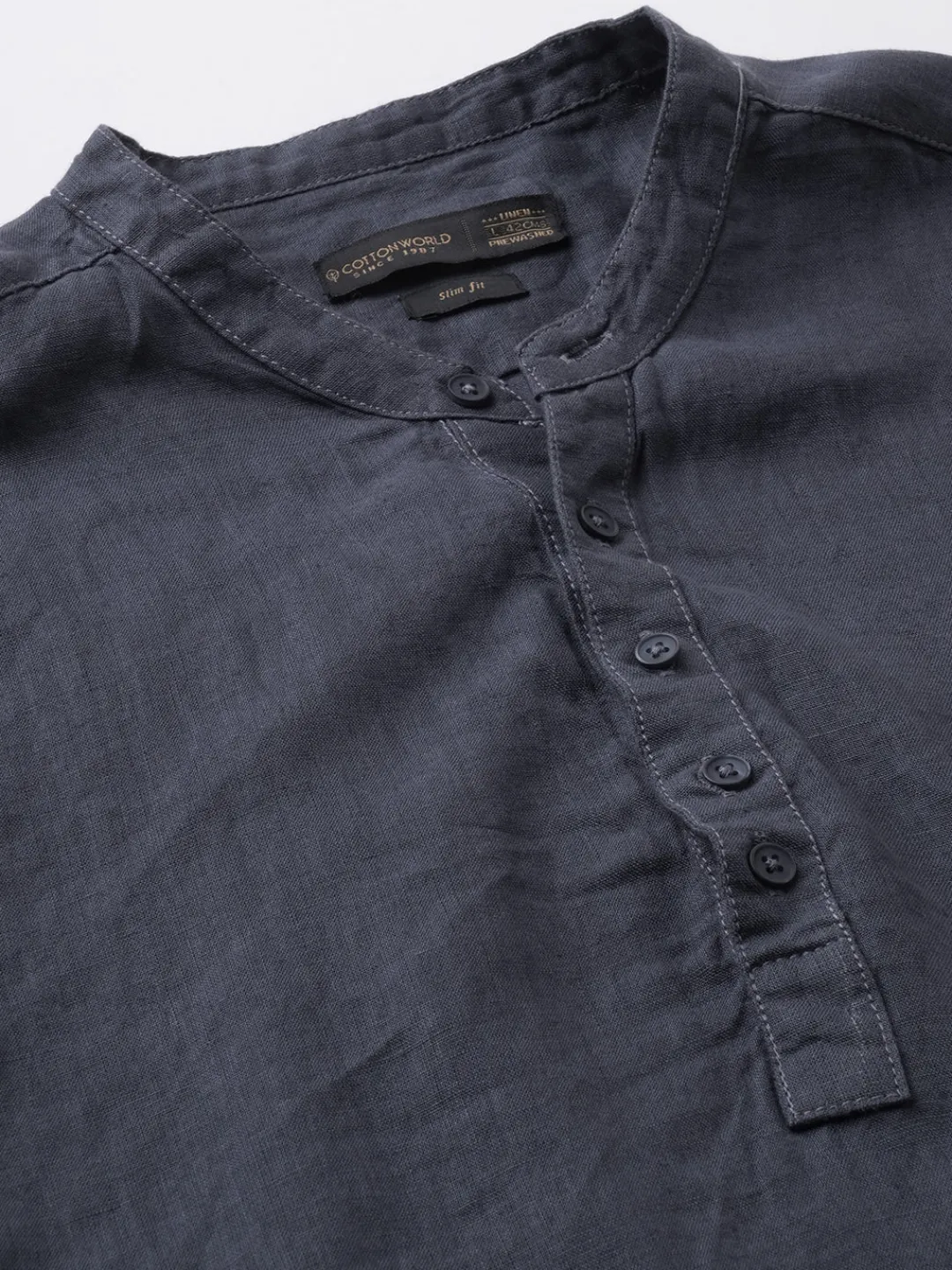 Women Cottonworld 100% Linen Shirts | 100% Linen Shirts^Men's 100% Linen Slim Fit Shirt