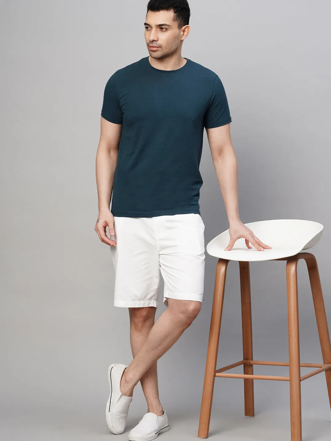 Cottonworld Men | Regular Fit^Men's Cotton Bamboo Elastane Regular Fit Tshirt