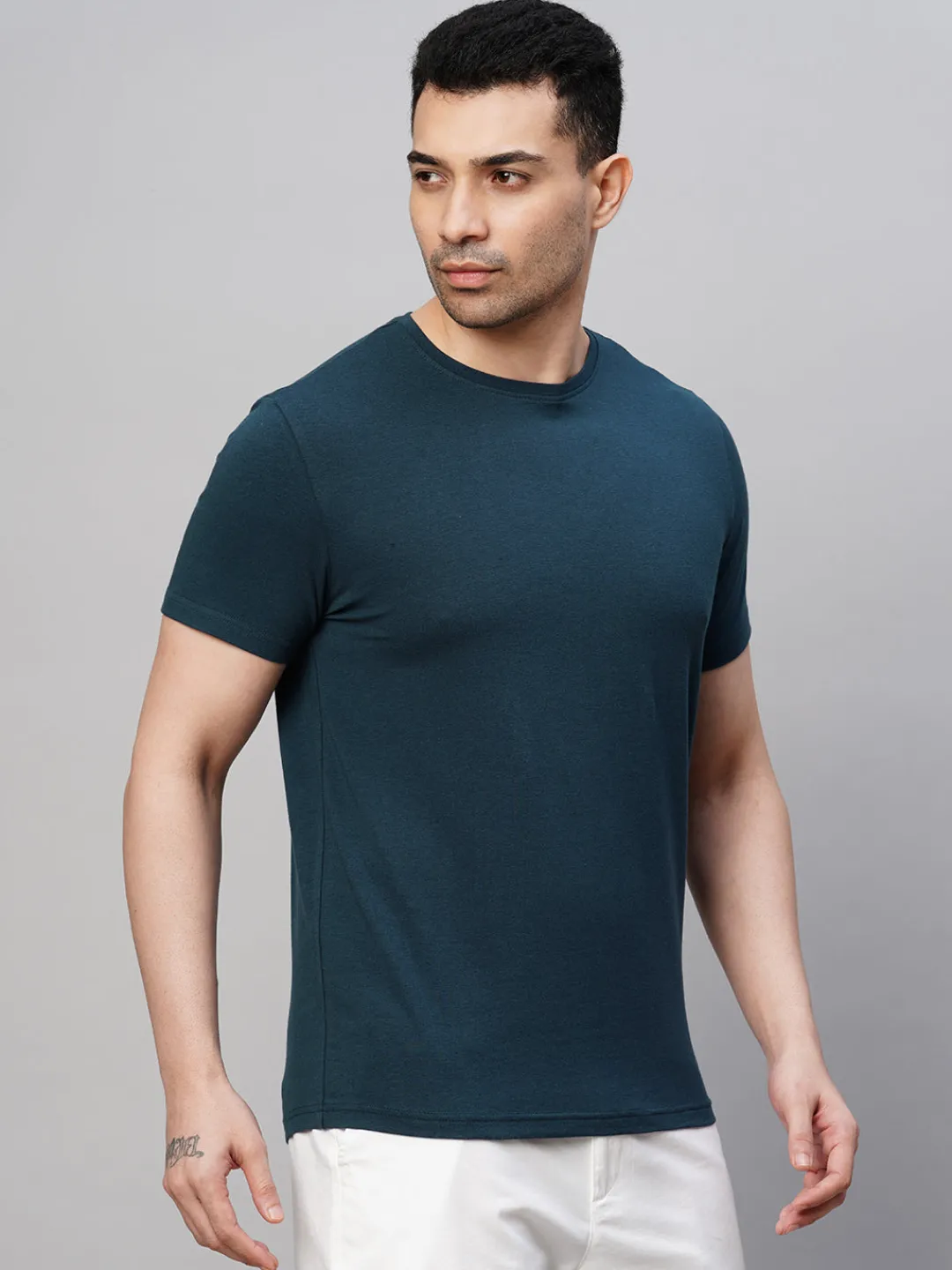 Cottonworld Men | Regular Fit^Men's Cotton Bamboo Elastane Regular Fit Tshirt