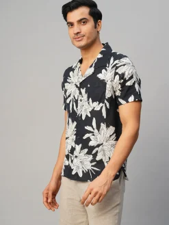 Women Cottonworld Print | Print^Men's Cotton Flax Loose Fit Printed Shirt