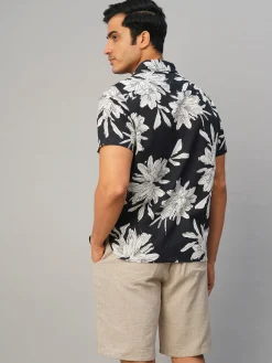 Women Cottonworld Print | Print^Men's Cotton Flax Loose Fit Printed Shirt