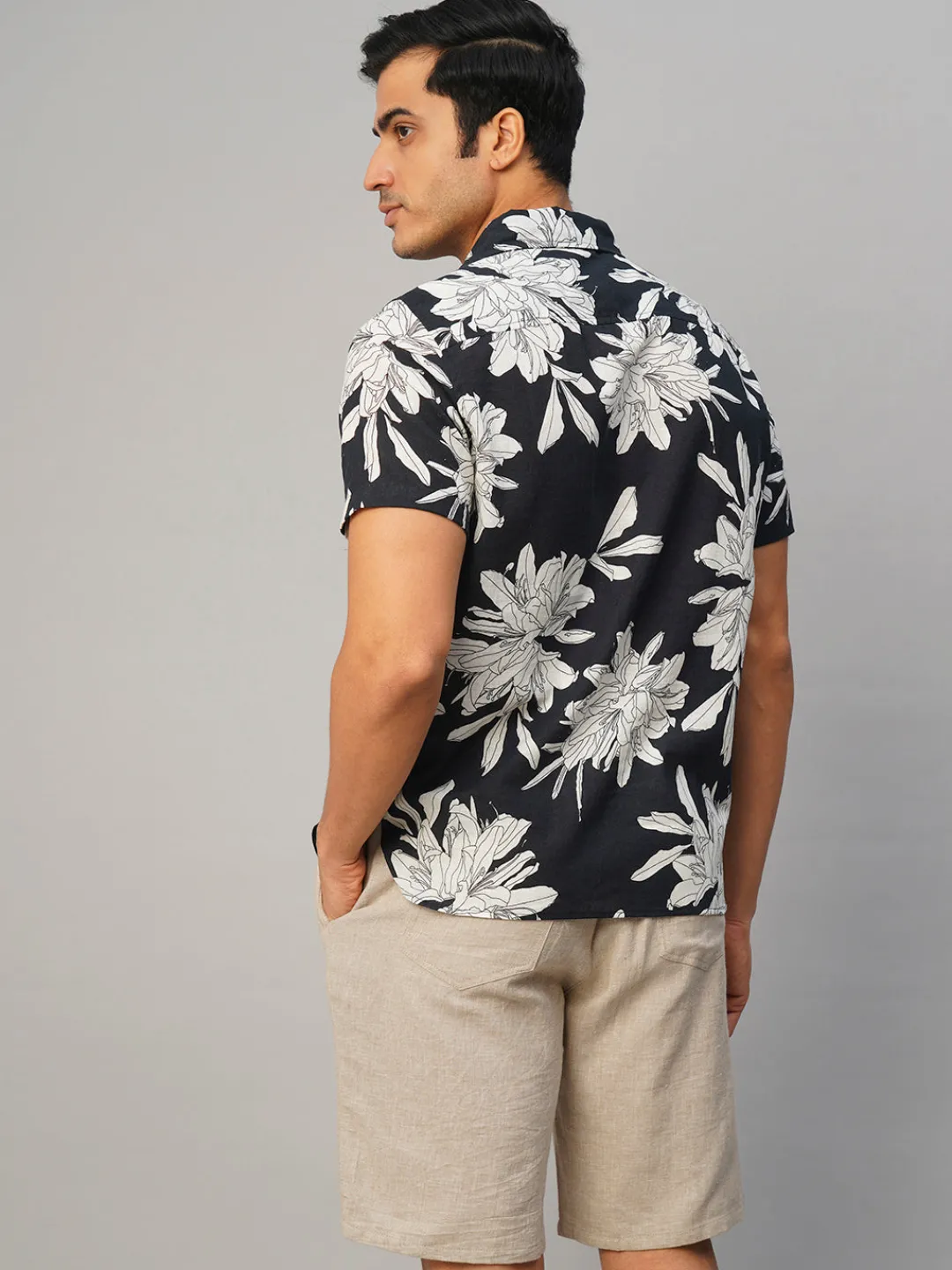 Women Cottonworld Print | Print^Men's Cotton Flax Loose Fit Printed Shirt