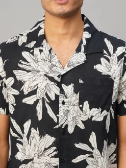 Women Cottonworld Print | Print^Men's Cotton Flax Loose Fit Printed Shirt