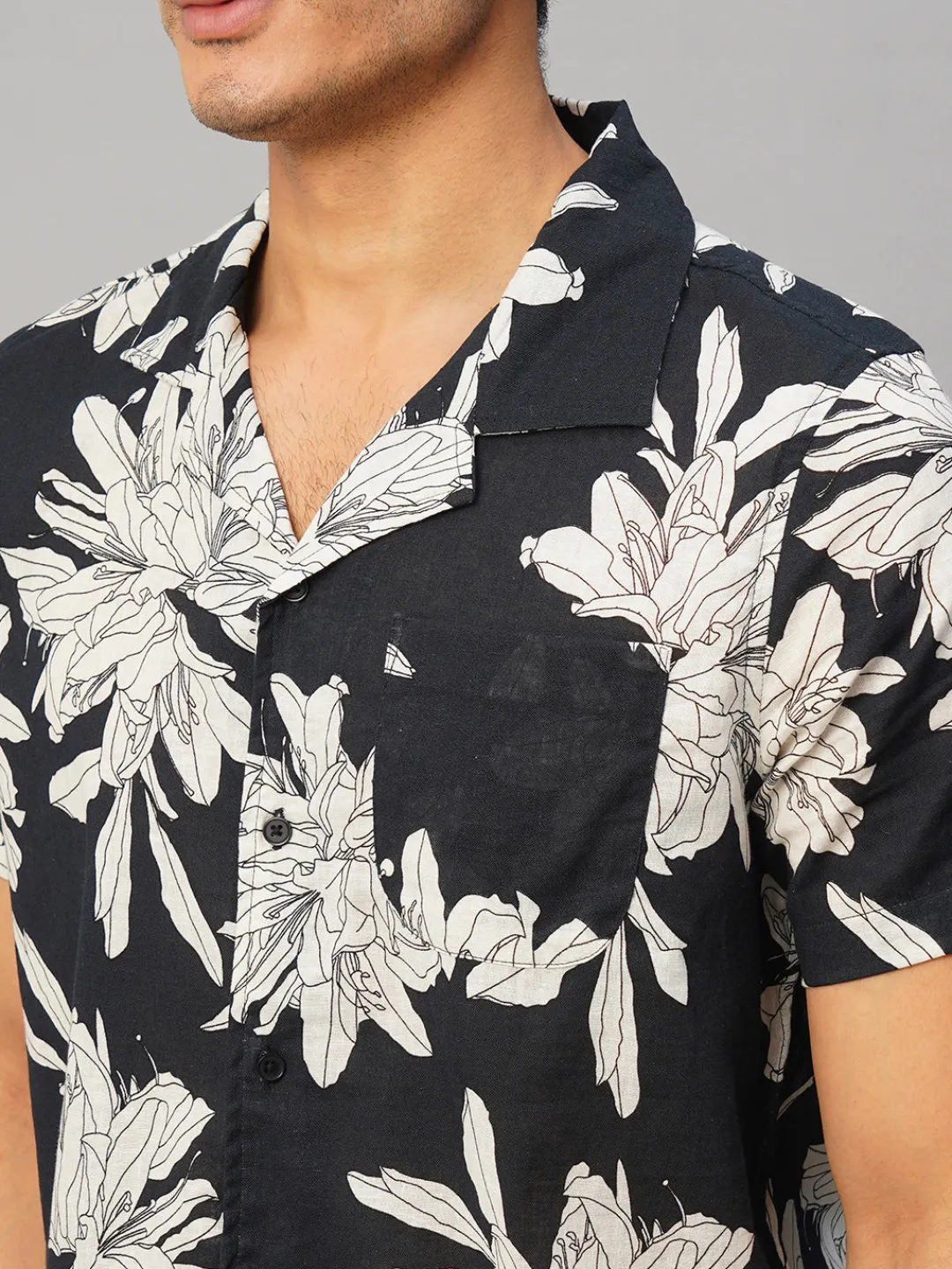 Women Cottonworld Print | Print^Men's Cotton Flax Loose Fit Printed Shirt