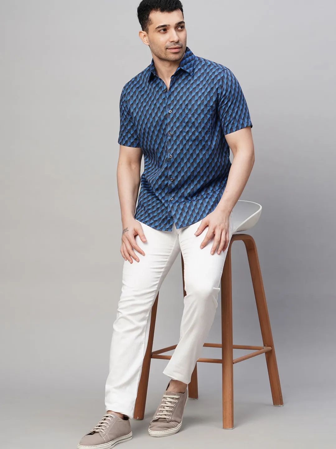 Women Cottonworld Print | Print^Men's Cotton Regular Fit Printed Shirt