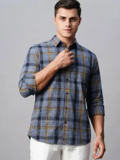Women Cottonworld Checkered | Checkered^Men's Cotton Regular Fit Checked Shirt