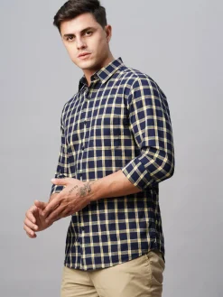 Women Cottonworld Checkered | Checkered^Men's Cotton Regular Fit Checked Shirt