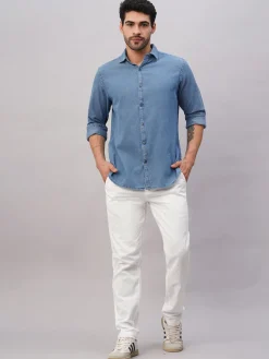 Women Cottonworld Solid | Solid^Men's Cotton Slim Fit Shirt