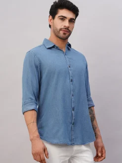 Women Cottonworld Solid | Solid^Men's Cotton Slim Fit Shirt