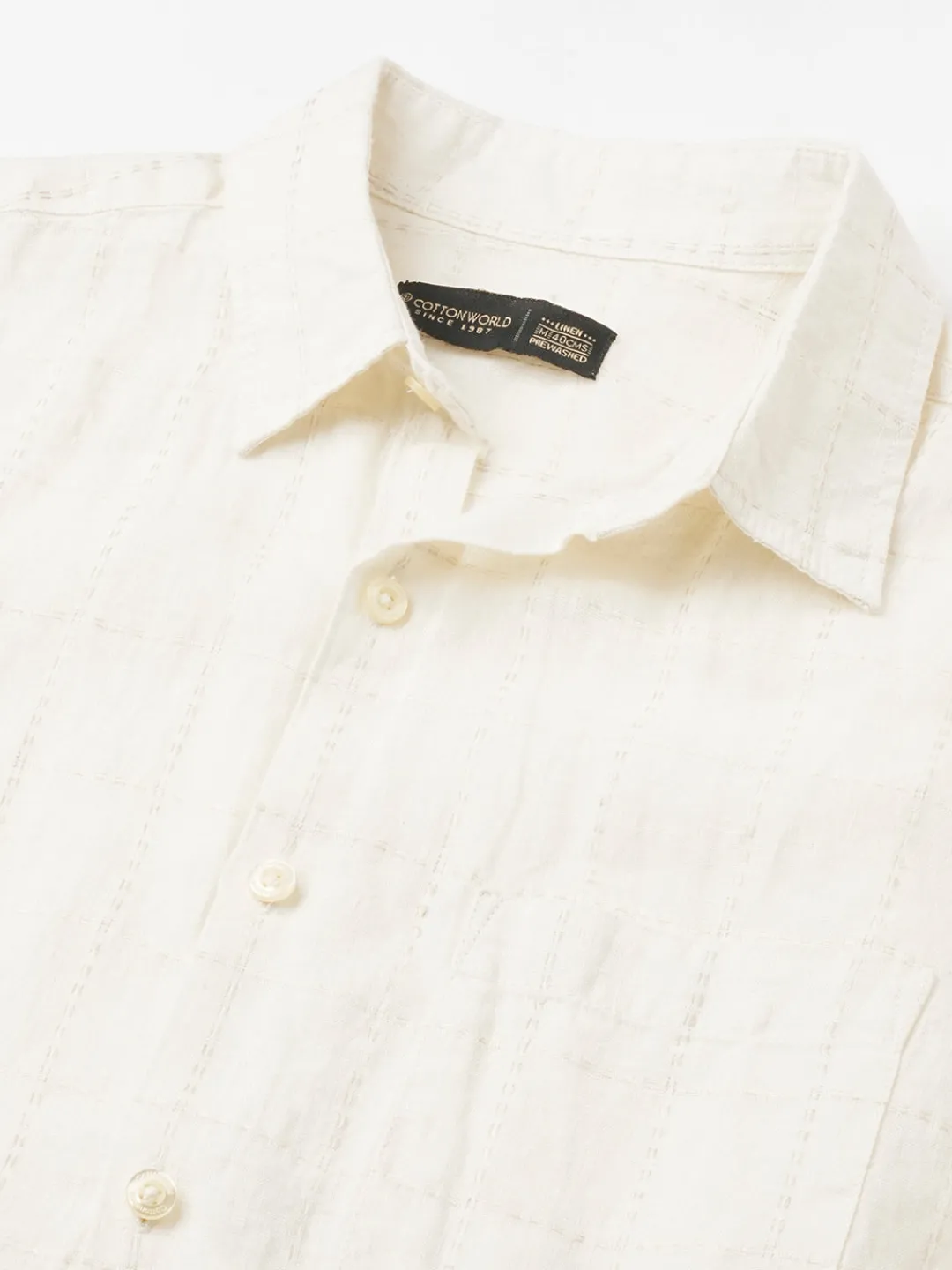 Women Cottonworld 100% Linen Shirts | 100% Linen Shirts^Men's 100% Linen Regular Fit Shirt