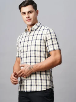 Women Cottonworld Checkered | Checkered^Men's Cotton Regular Fit Checked Shirt