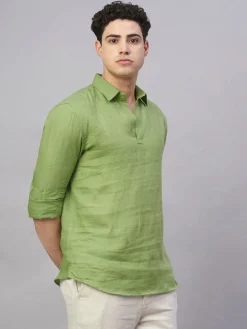 Women Cottonworld 100% Linen Shirts | 100% Linen Shirts^Men's 100% Linen Regular Fit Shirt