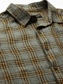 Women Cottonworld 100% Linen Shirts | 100% Linen Shirts^Men's 100% Linen Regular Fit Checked Shirt