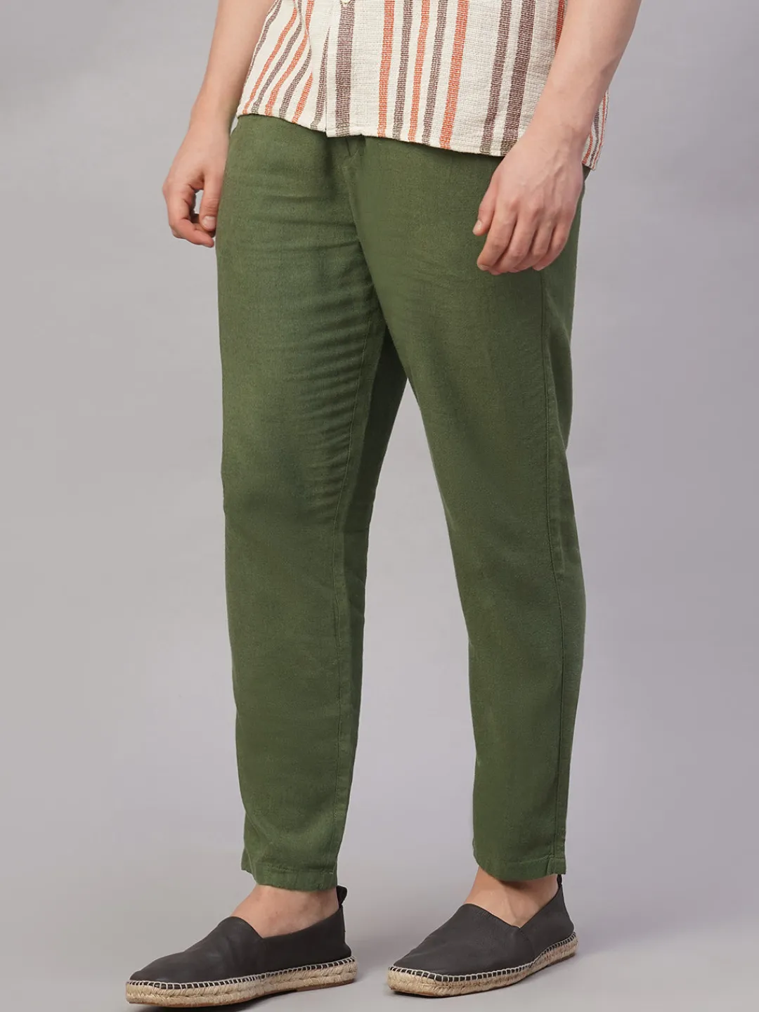 Cottonworld Pants | Pants^Men's Viscose Linen Regular Fit Pant