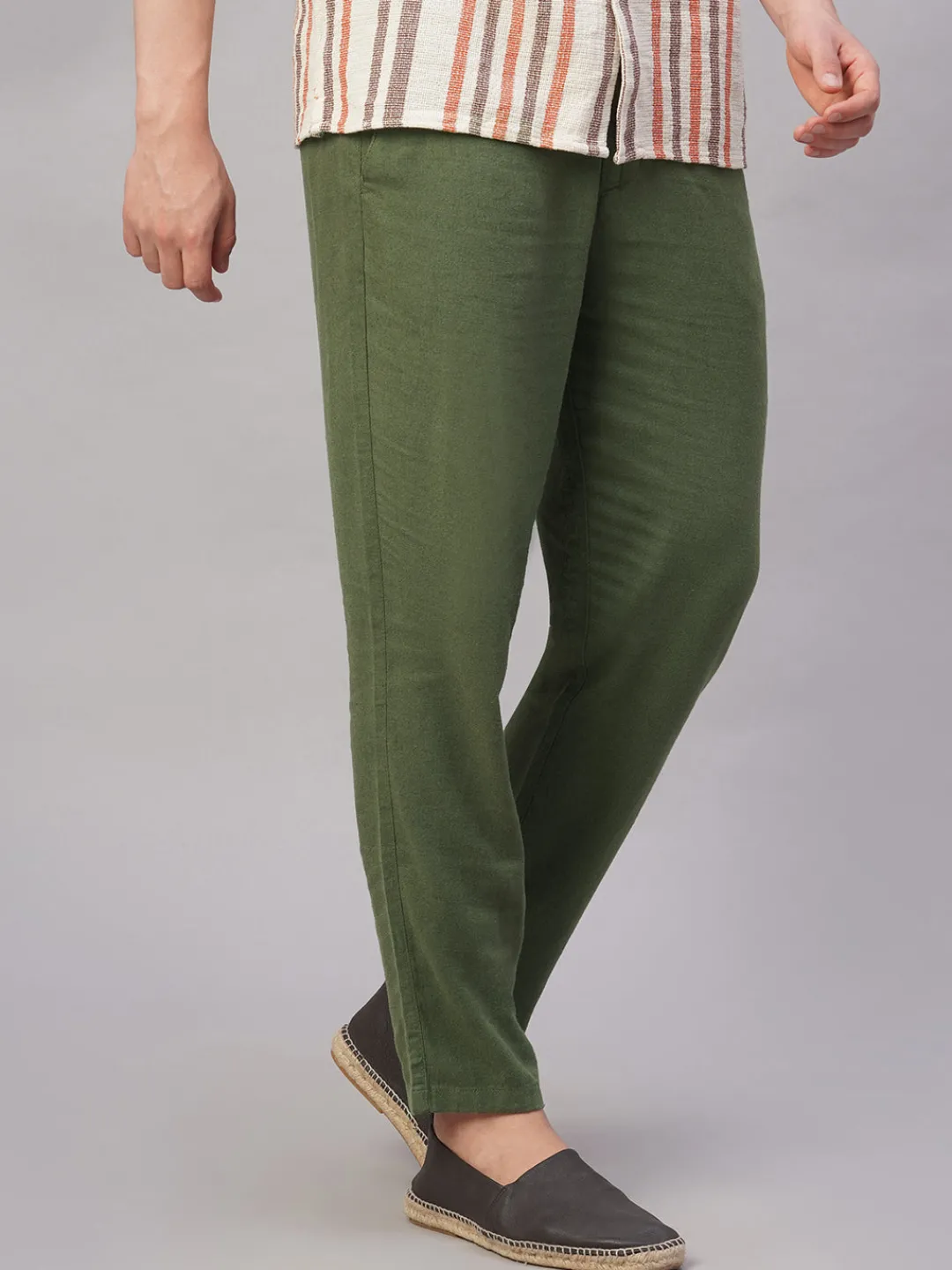Cottonworld Pants | Pants^Men's Viscose Linen Regular Fit Pant