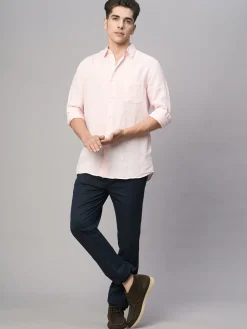 Women Cottonworld 100% Linen Shirts | 100% Linen Shirts^Men's 100% Linen Regular Fit Shirt