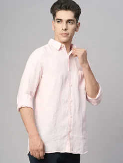 Women Cottonworld 100% Linen Shirts | 100% Linen Shirts^Men's 100% Linen Regular Fit Shirt