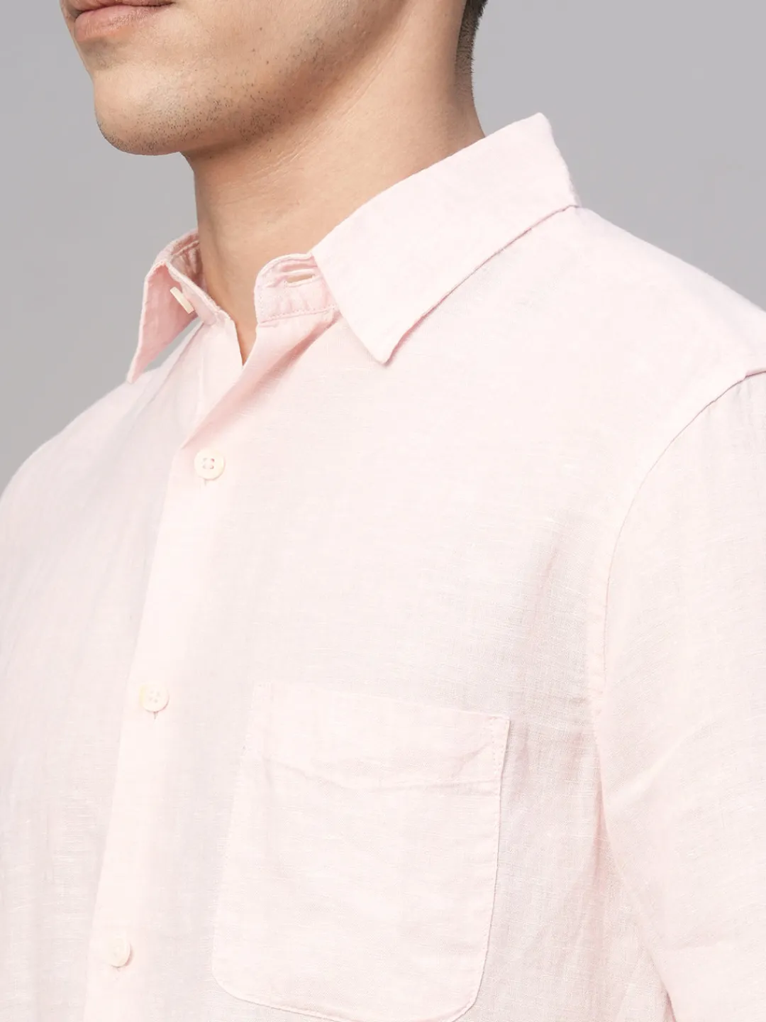 Women Cottonworld 100% Linen Shirts | 100% Linen Shirts^Men's 100% Linen Regular Fit Shirt
