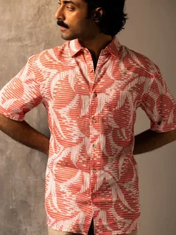 Women Cottonworld Shirts | Shirts^Men's Lyocell Linen Regular Fit Printed Shirt