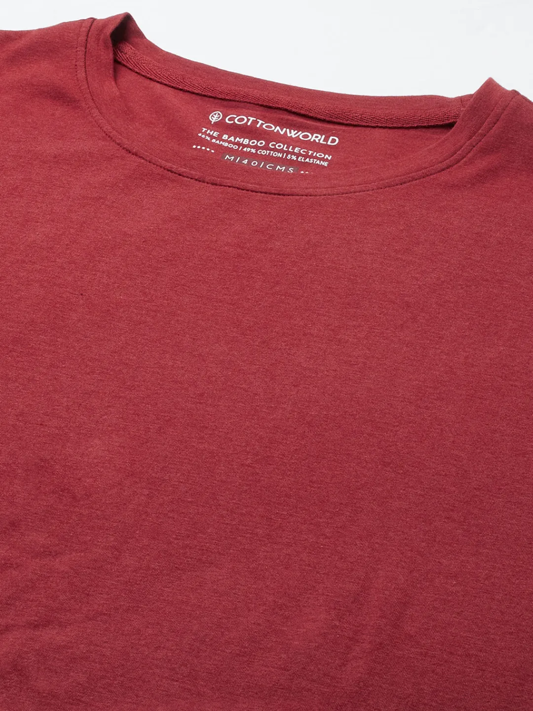 Cottonworld Men | Regular Fit^Men's Cotton Bamboo Elastane Regular Fit Tshirt